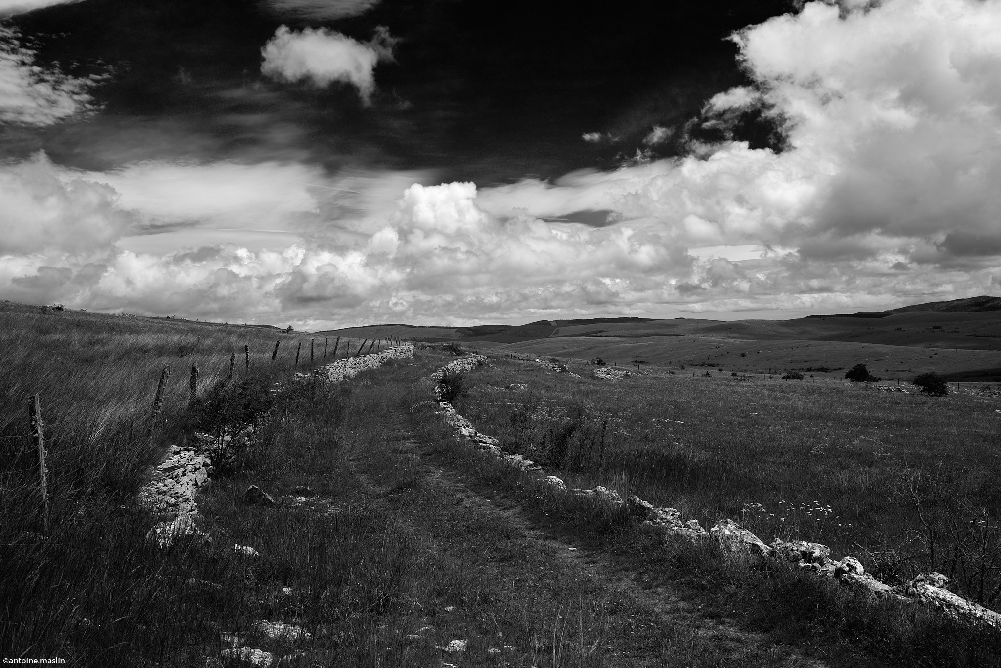 draille de Drigas, sur le causse Méjean (48)